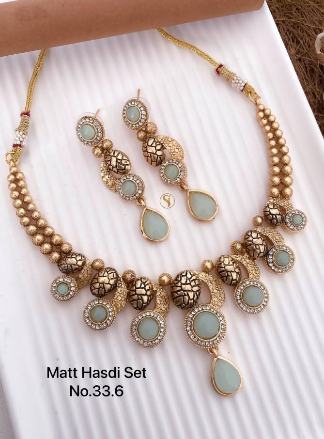 03 Matte Fancy Designer Hasadi Necklace Set Wholesale Price In Surat
